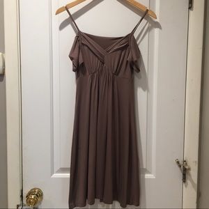 NWOT Nude Taupe Cold Shoulder Dress Small